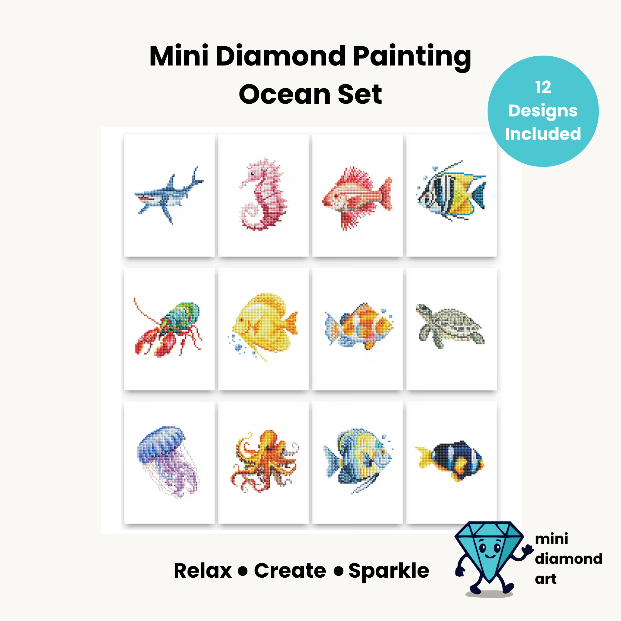 Ocean Set -  Diamond Painting Mini Kits (12 Designs)