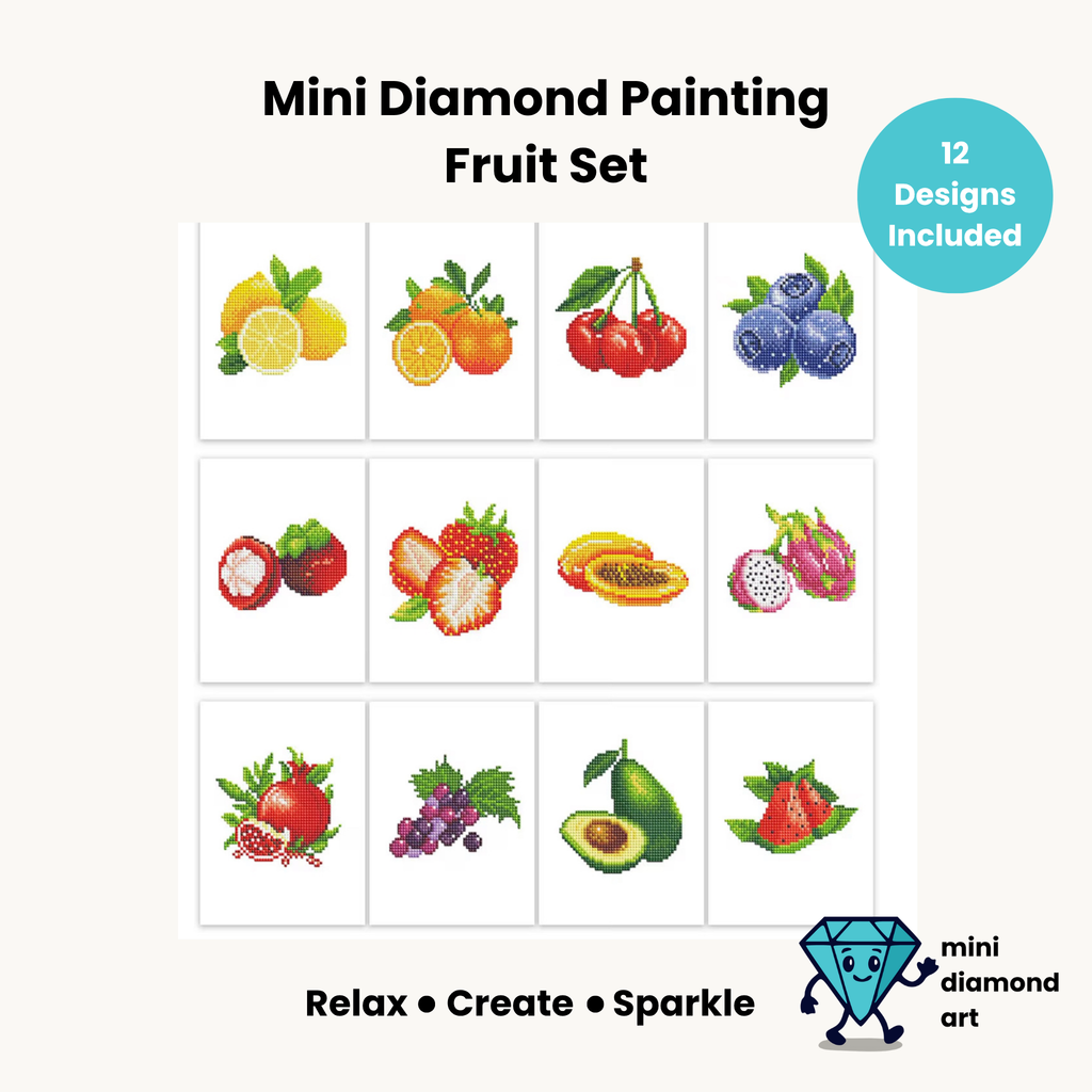 Fruits Set -  Diamond Painting Mini Kits (12 Designs)