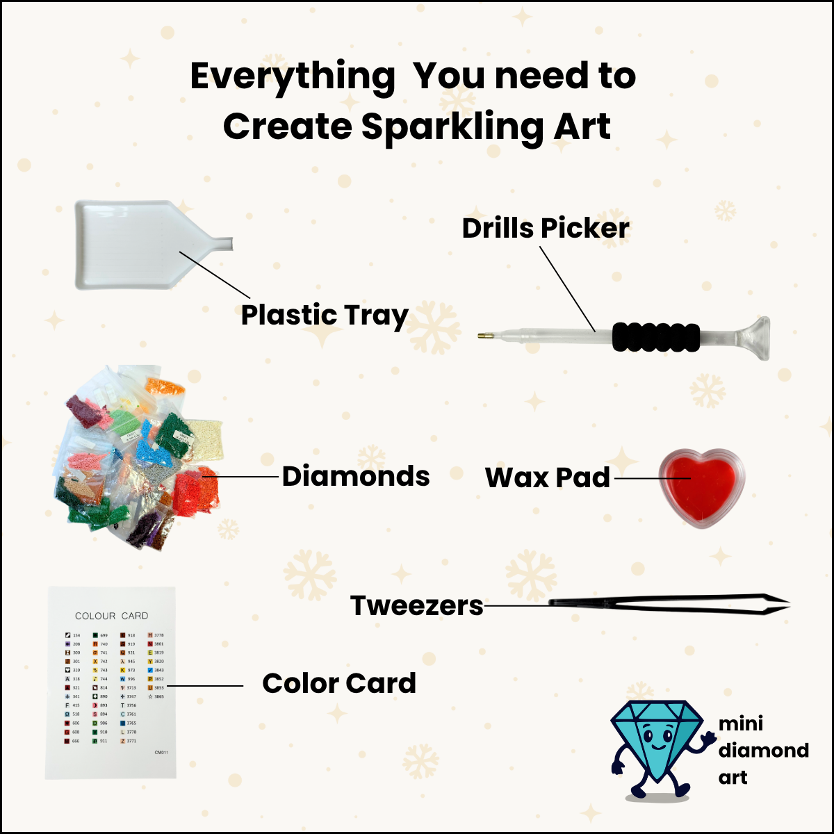 Christmas Set - Mini Diamond Painting  (12 Designs)