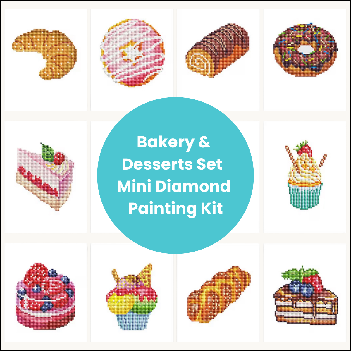 Bakery & Desserts Set - Mini Diamond Painting  (12 Designs)